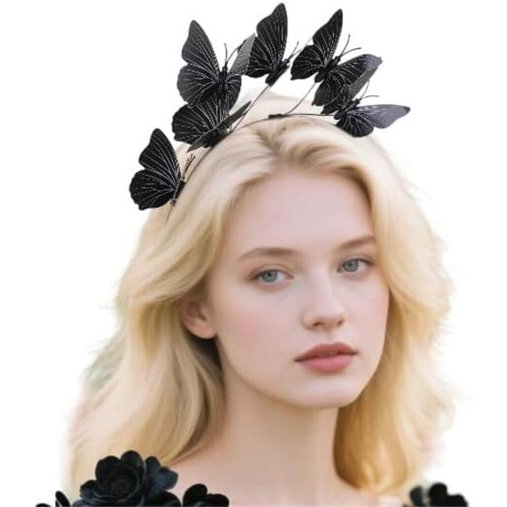 Butterfly Fascinator Headband | Monarch Butterfly Crown for Tea Party